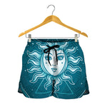 Geometric Celestial Sun And Moon Print Women's Shorts
