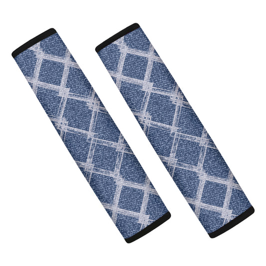 Geometric Denim Jeans Pattern Print Car Seat Belt Covers