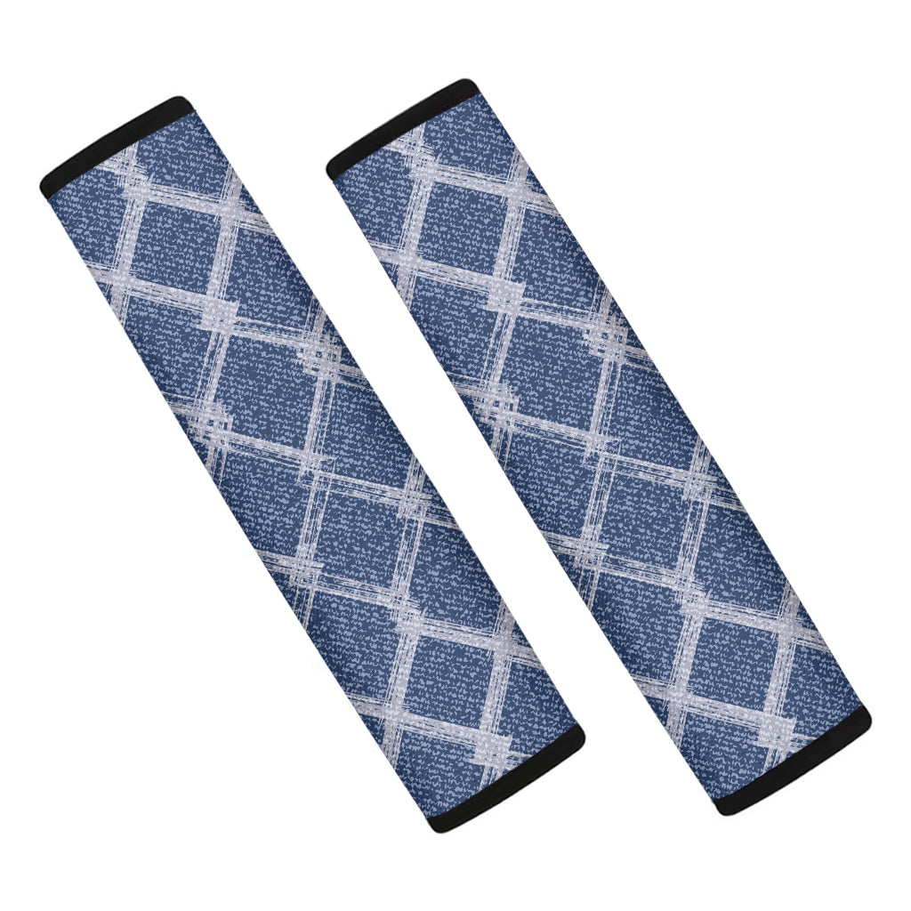 Geometric Denim Jeans Pattern Print Car Seat Belt Covers