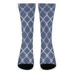 Geometric Denim Jeans Pattern Print Crew Socks