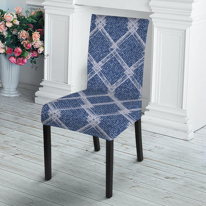 Geometric Denim Jeans Pattern Print Dining Chair Slipcover