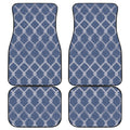 Geometric Denim Jeans Pattern Print Front and Back Car Floor Mats