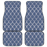 Geometric Denim Jeans Pattern Print Front and Back Car Floor Mats