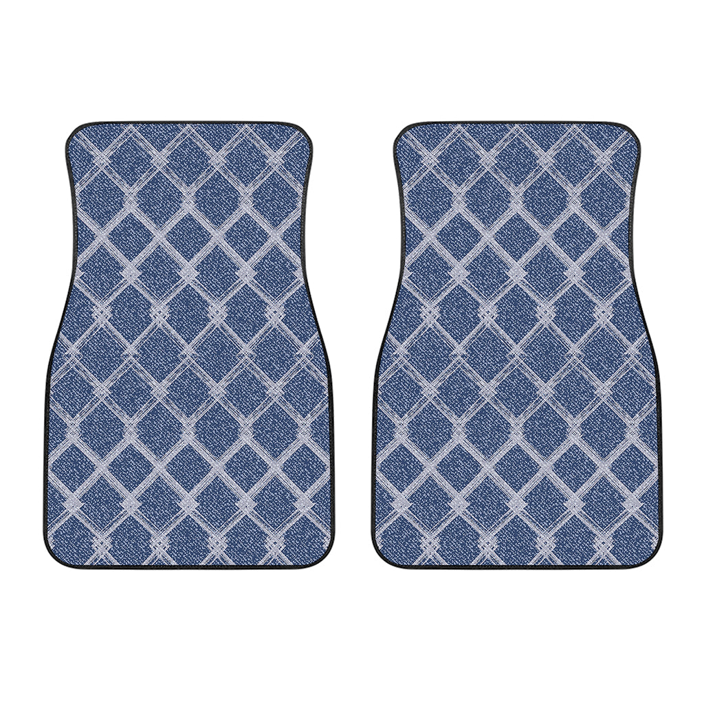 Geometric Denim Jeans Pattern Print Front Car Floor Mats