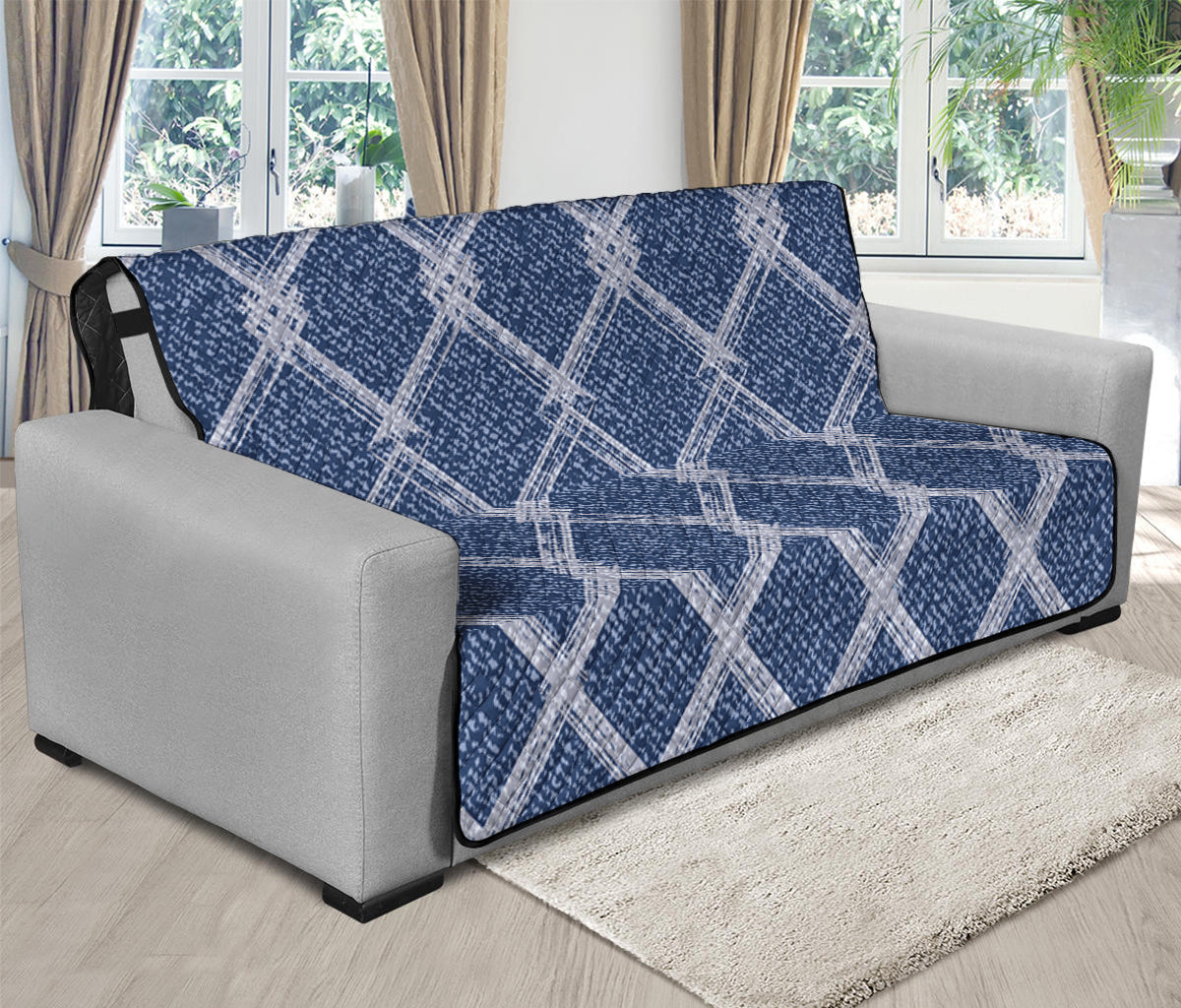 Geometric Denim Jeans Pattern Print Futon Protector