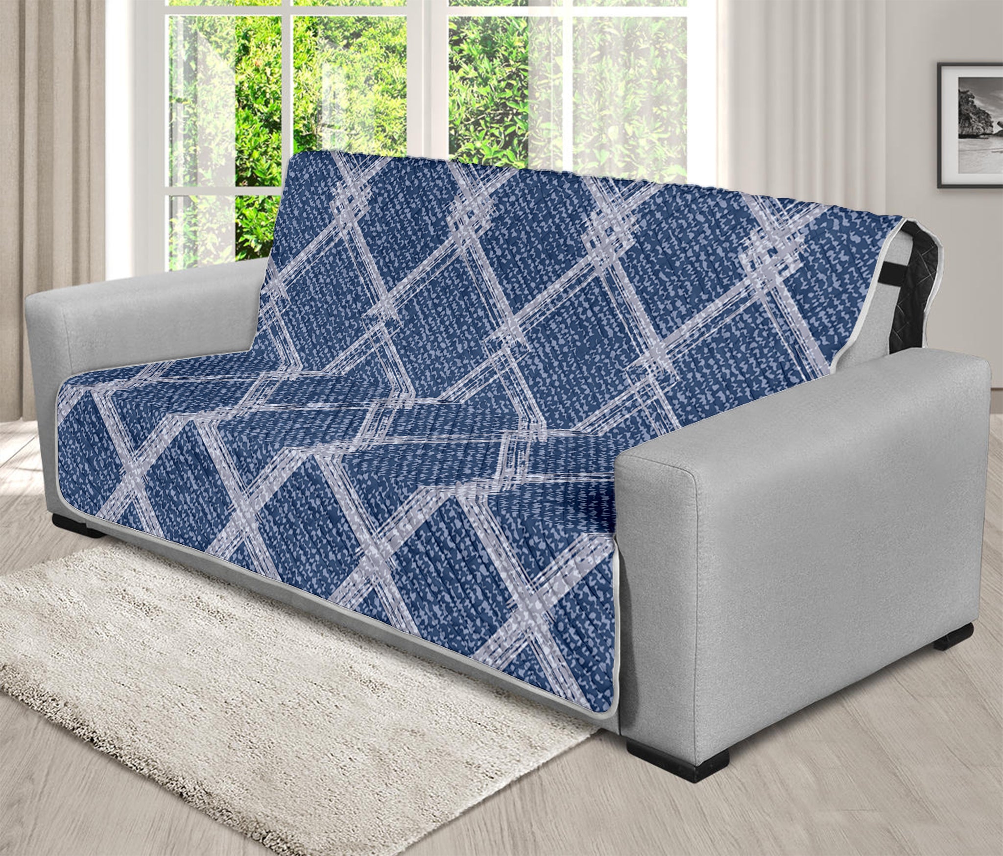 Geometric Denim Jeans Pattern Print Futon Protector