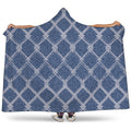 Geometric Denim Jeans Pattern Print Hooded Blanket