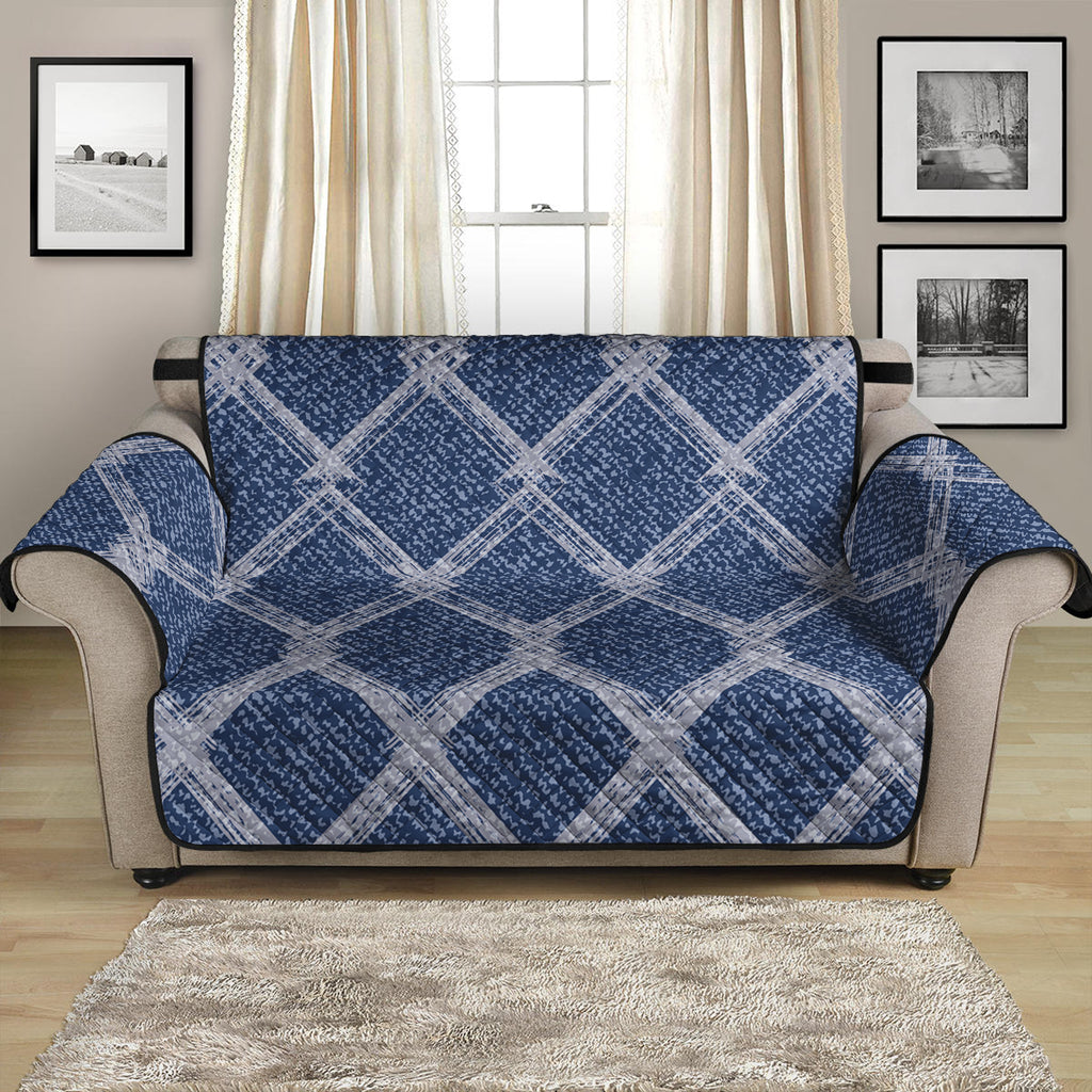 Geometric Denim Jeans Pattern Print Loveseat Protector