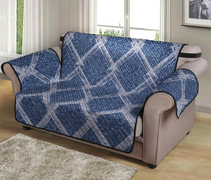 Geometric Denim Jeans Pattern Print Loveseat Protector