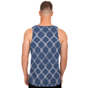 Geometric Denim Jeans Pattern Print Men's Tank Top