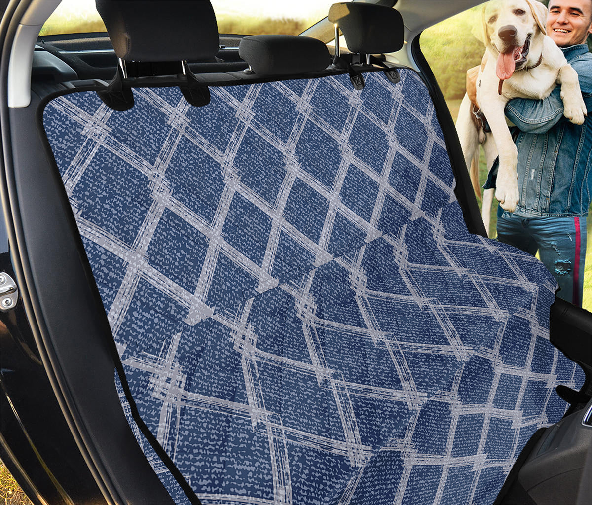 Geometric Denim Jeans Pattern Print Pet Car Back Seat Cover