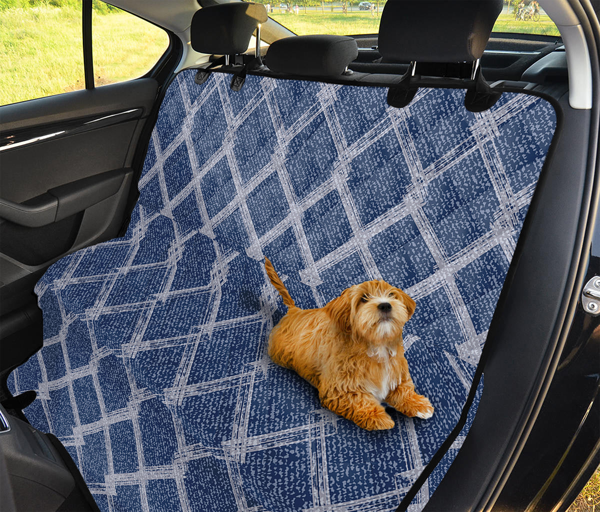 Geometric Denim Jeans Pattern Print Pet Car Back Seat Cover