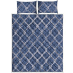 Geometric Denim Jeans Pattern Print Quilt Bed Set