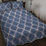Geometric Denim Jeans Pattern Print Quilt Bed Set
