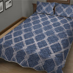 Geometric Denim Jeans Pattern Print Quilt Bed Set