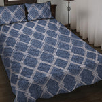 Geometric Denim Jeans Pattern Print Quilt Bed Set
