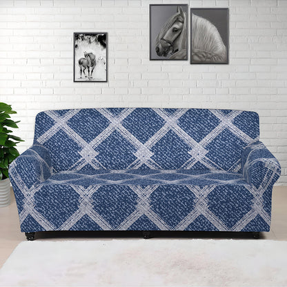 Geometric Denim Jeans Pattern Print Sofa Cover