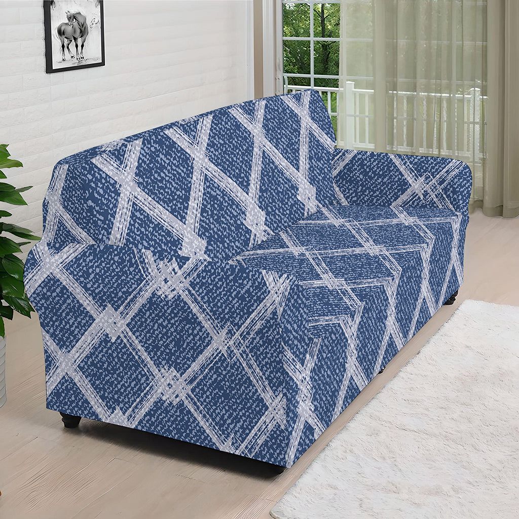 Geometric Denim Jeans Pattern Print Sofa Cover