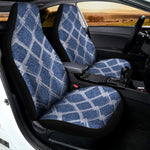 Geometric Denim Jeans Pattern Print Universal Fit Car Seat Covers