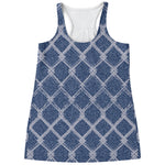 Geometric Denim Jeans Pattern Print Women's Racerback Tank Top