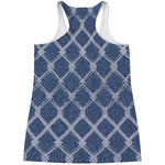Geometric Denim Jeans Pattern Print Women's Racerback Tank Top