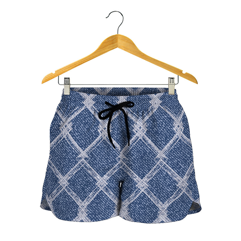 Geometric Denim Jeans Pattern Print Women's Shorts