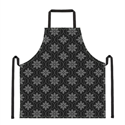 Geometric Dot Flower Pattern Print Apron