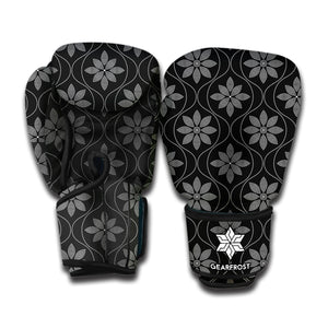 Geometric Dot Flower Pattern Print Boxing Gloves