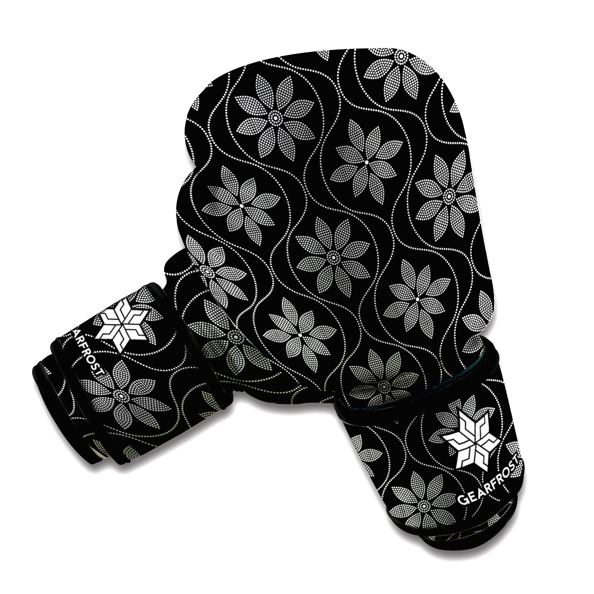 Geometric Dot Flower Pattern Print Boxing Gloves