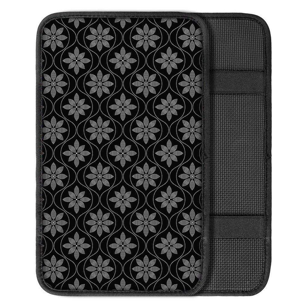 Geometric Dot Flower Pattern Print Car Center Console Cover