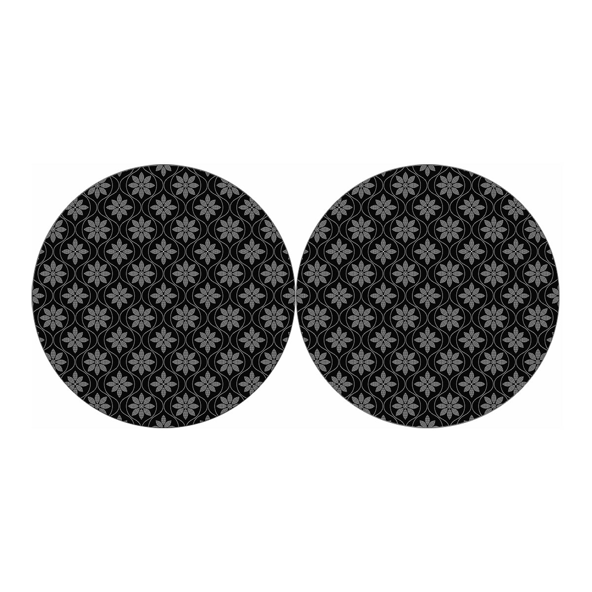 Geometric Dot Flower Pattern Print Car Coasters