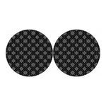 Geometric Dot Flower Pattern Print Car Coasters