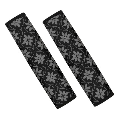 Geometric Dot Flower Pattern Print Car Seat Belt Covers