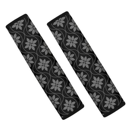 Geometric Dot Flower Pattern Print Car Seat Belt Covers