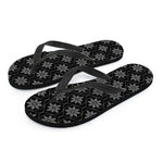 Geometric Dot Flower Pattern Print Flip Flops