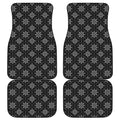 Geometric Dot Flower Pattern Print Front and Back Car Floor Mats