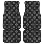 Geometric Dot Flower Pattern Print Front and Back Car Floor Mats
