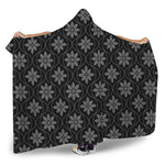 Geometric Dot Flower Pattern Print Hooded Blanket