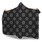 Geometric Dot Flower Pattern Print Hooded Blanket