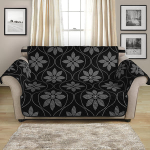 Geometric Dot Flower Pattern Print Loveseat Protector