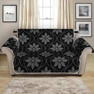 Geometric Dot Flower Pattern Print Loveseat Protector