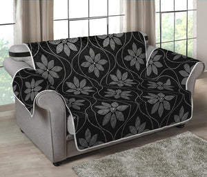 Geometric Dot Flower Pattern Print Loveseat Protector