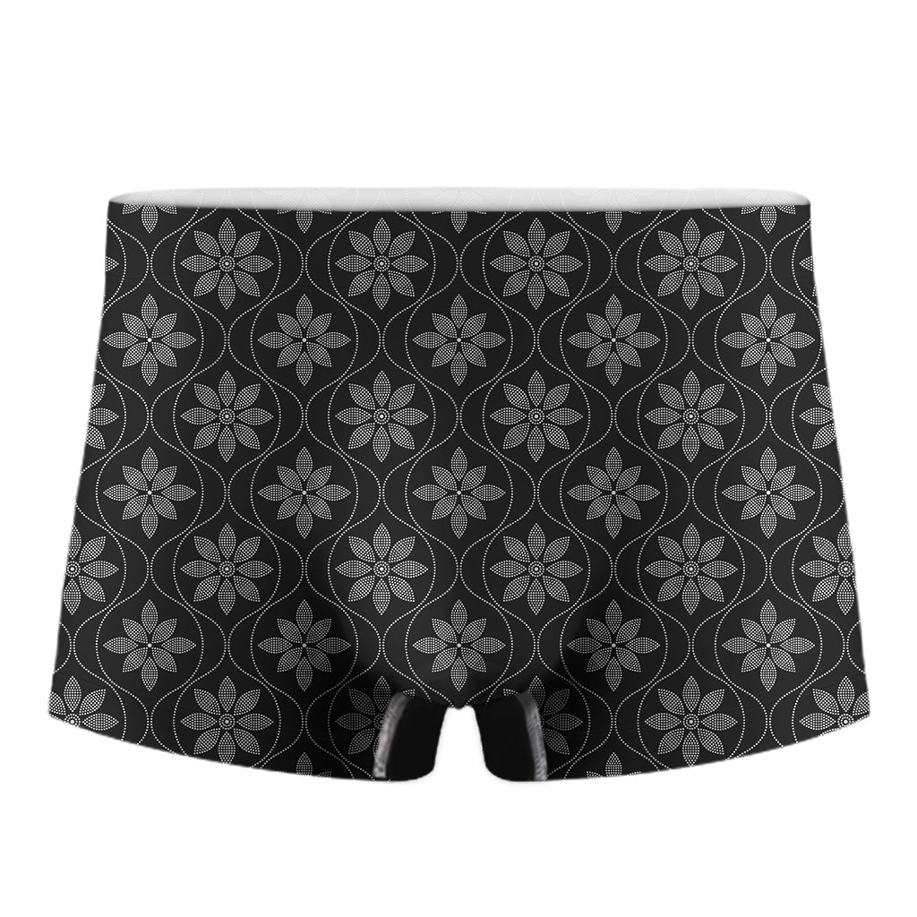 Geometric Dot Flower Pattern Print Men's Boxer Briefs