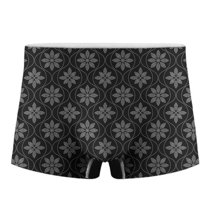 Geometric Dot Flower Pattern Print Men's Boxer Briefs