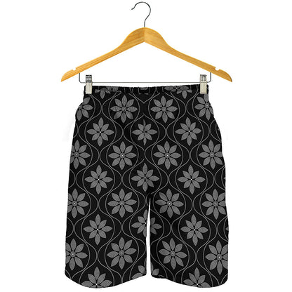Geometric Dot Flower Pattern Print Men's Shorts