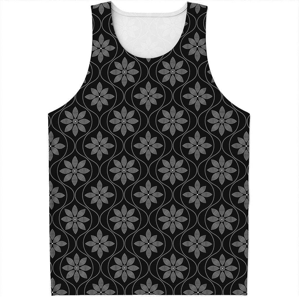 Geometric Dot Flower Pattern Print Men's Tank Top
