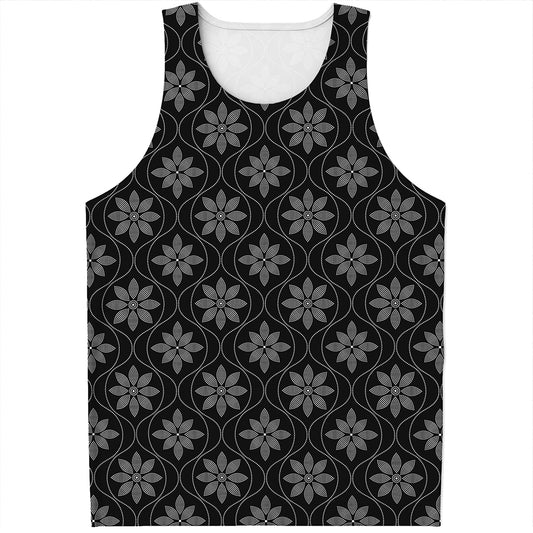 Geometric Dot Flower Pattern Print Men's Tank Top