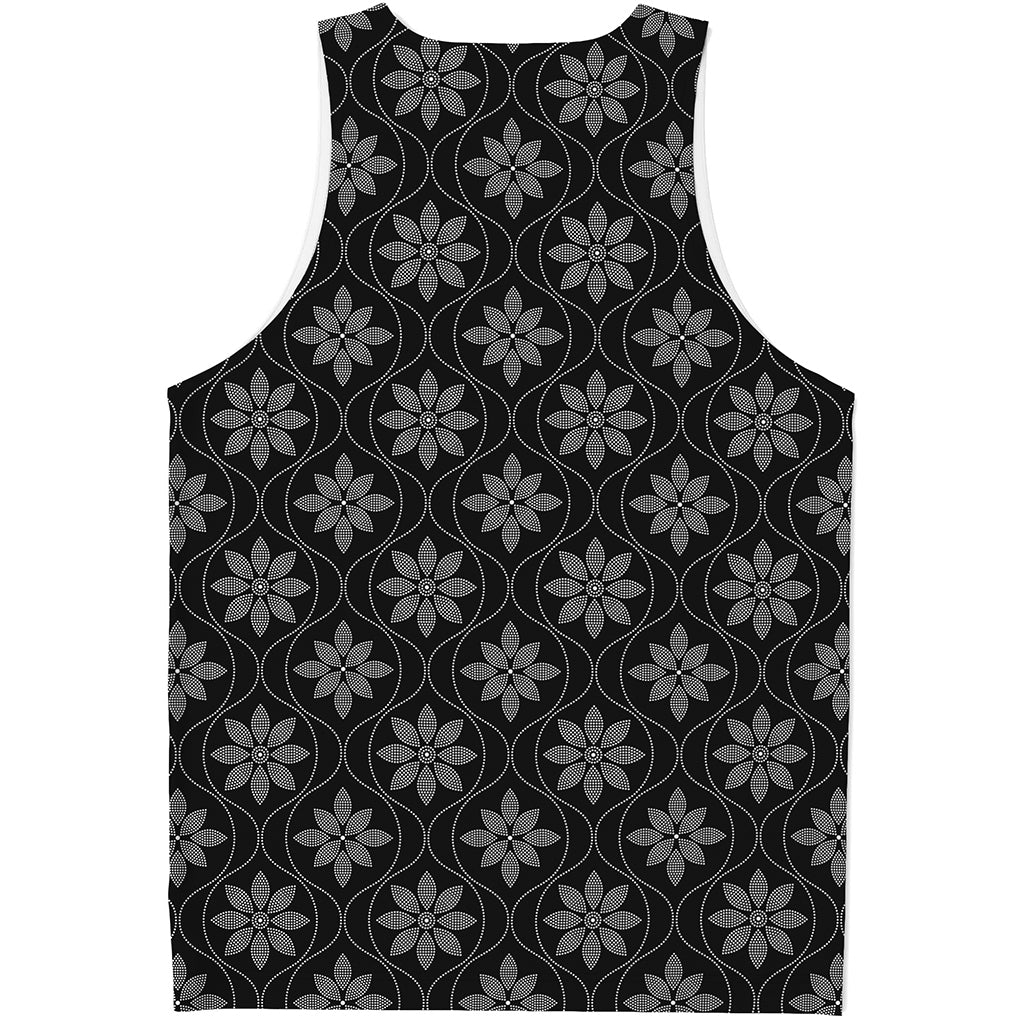 Geometric Dot Flower Pattern Print Men's Tank Top