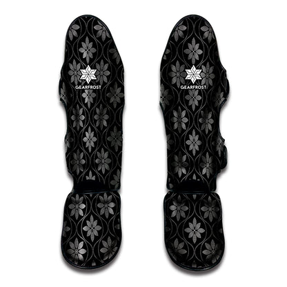 Geometric Dot Flower Pattern Print Muay Thai Shin Guard