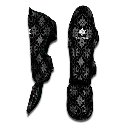 Geometric Dot Flower Pattern Print Muay Thai Shin Guard